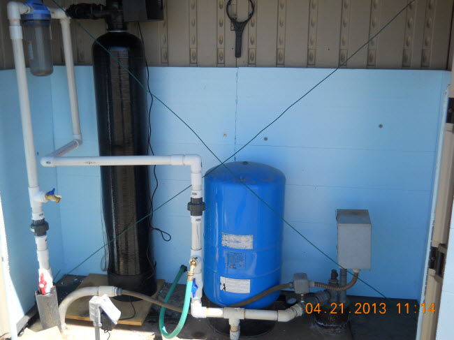 Sediment filter is installed after pressure tank
