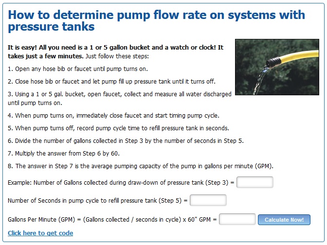 pump flow rate calculator